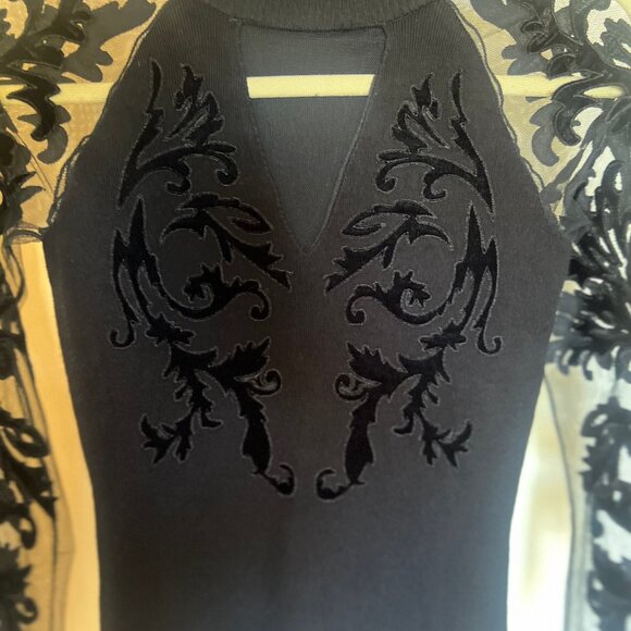 NWT - INC International Concepts Flocked-Velvet Illusion Sweater Size X-Small - Picture 11 of 11